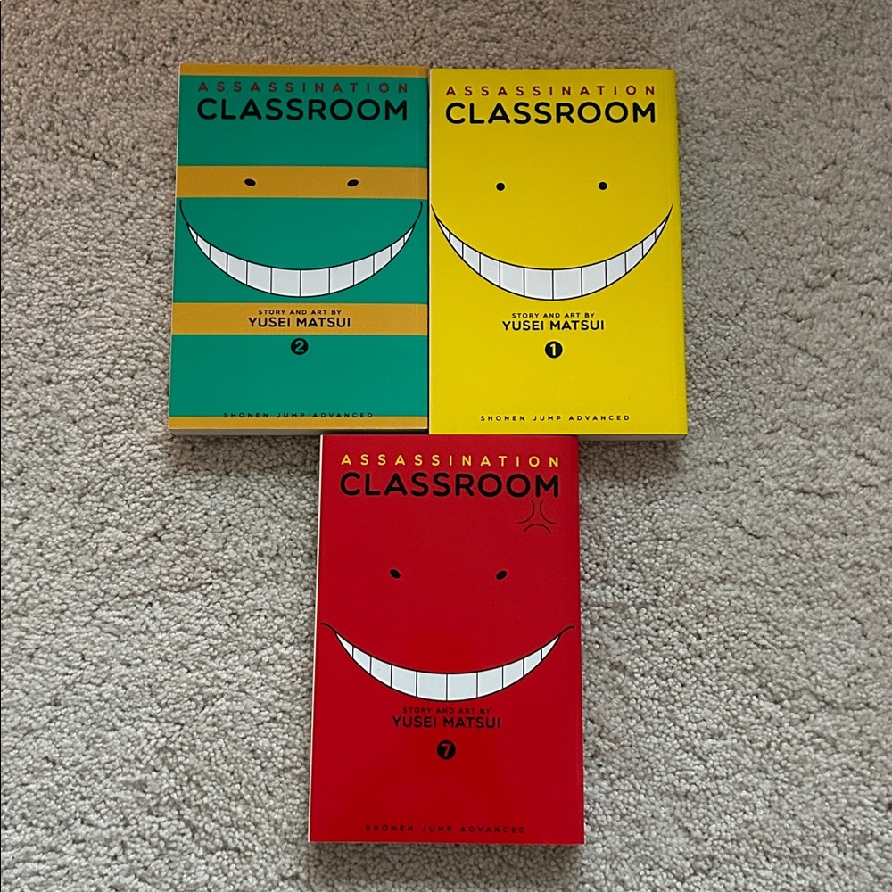 new! assassination classroom manga bundle volumes 1, 2, 7